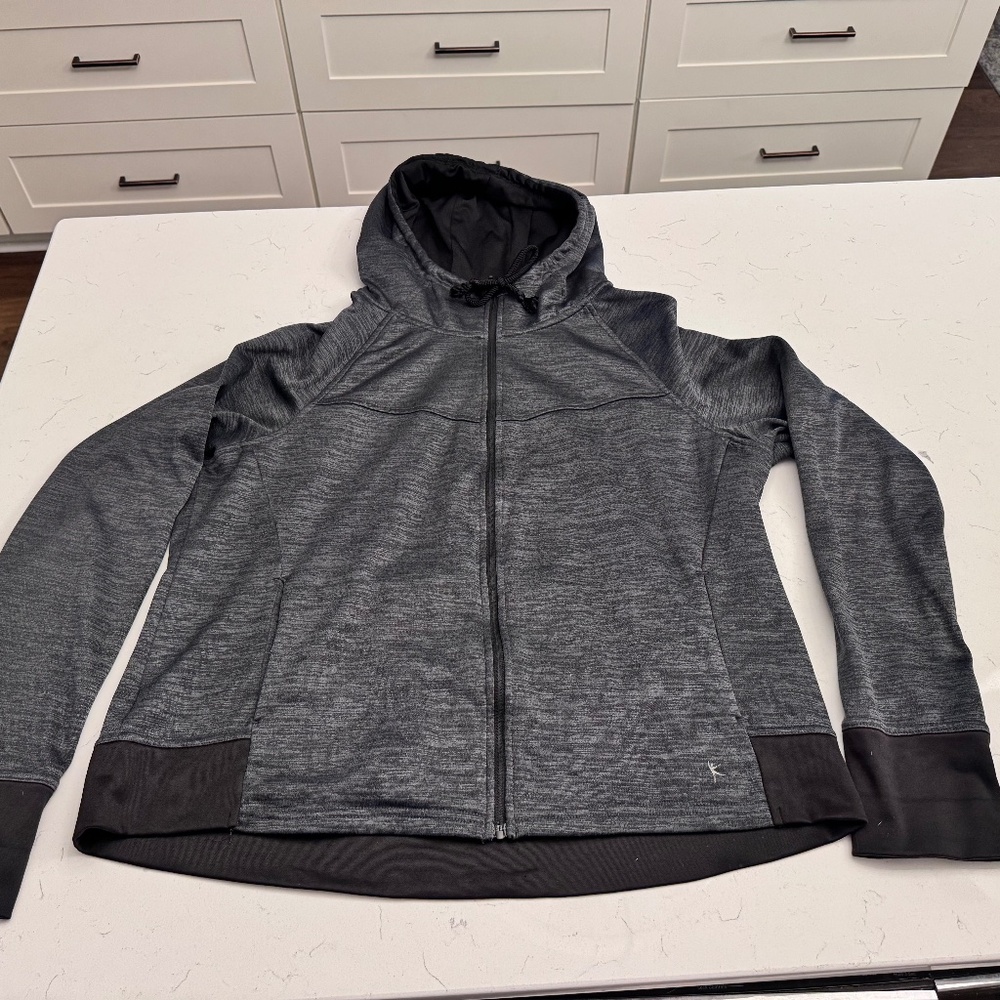 Danskin Now Black/Grey Mid Weight Hoodie Size XL